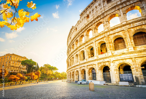 Canvas Print Colosseum at sunset in Rome, Italy