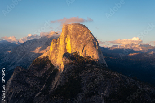 Half Dome at sunset from Glacier Point in Yosemite National Park, California, USA