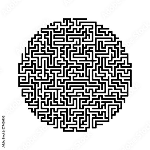 Round labyrinth maze game vector illustration