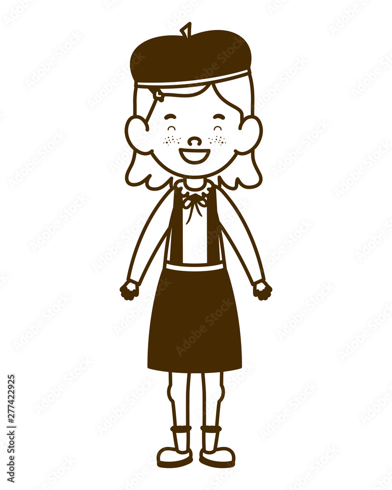 silhouette of student girl standing on white background silhouette of student girl standing on white background