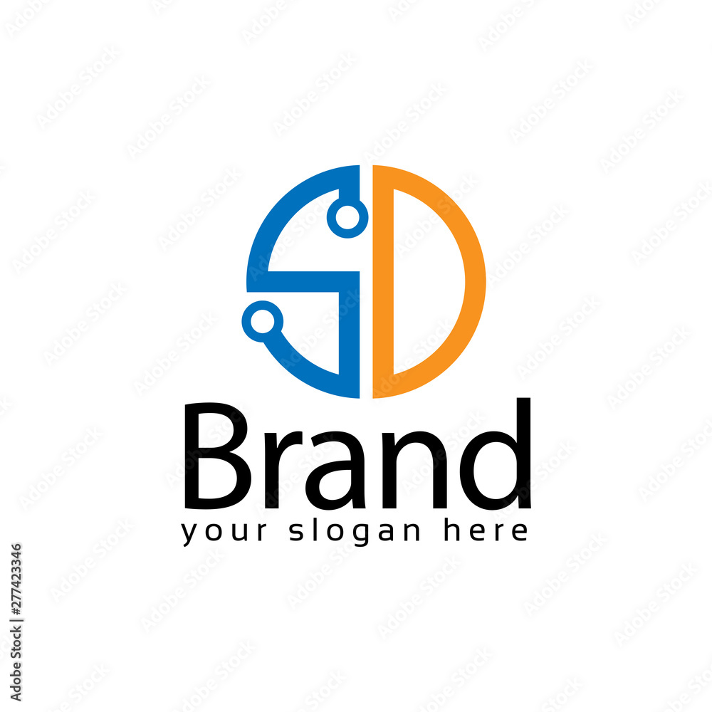 Letter SD stock logo, SD initial., flat design. technology logo. Letter SD stock logo, SD initial., flat design. technology logo.