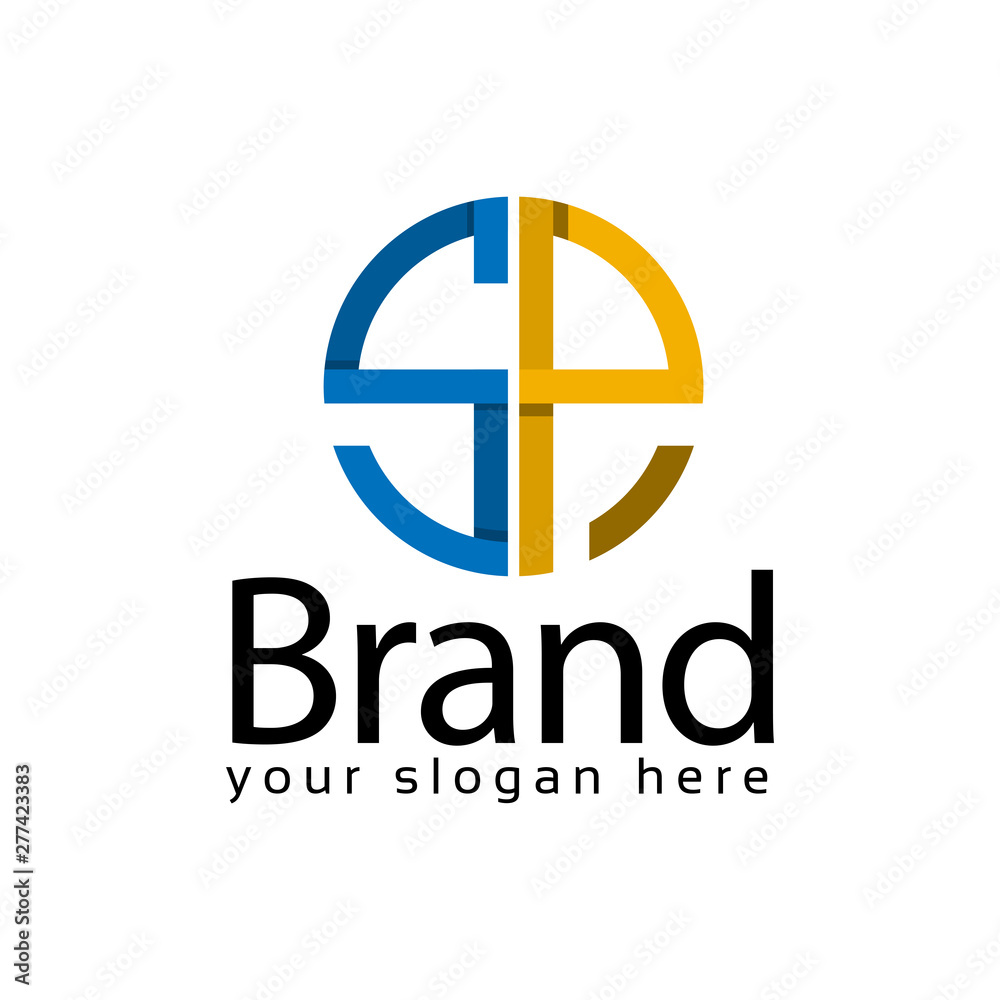 Obraz premium Letter sp stock logo, sp initial., flat design. technology logo. 
