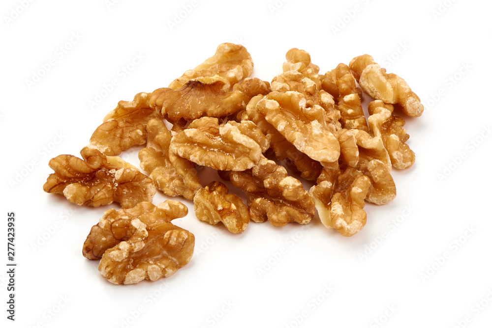 Walnut kernel, Nuts, close-up, isolated on white background Walnut kernel, Nuts, close-up, isolated on white background