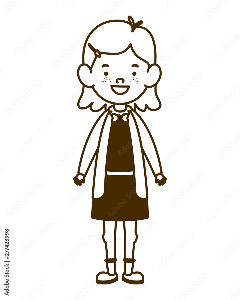 silhouette of student girl standing on white background silhouette of student girl standing on white background