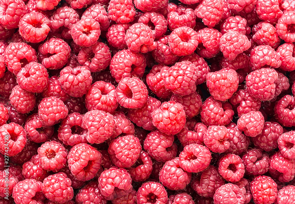 Fresh ripe raspberry food background. Copy space, flat lay Fresh ripe raspberry food background. Copy space, flat lay