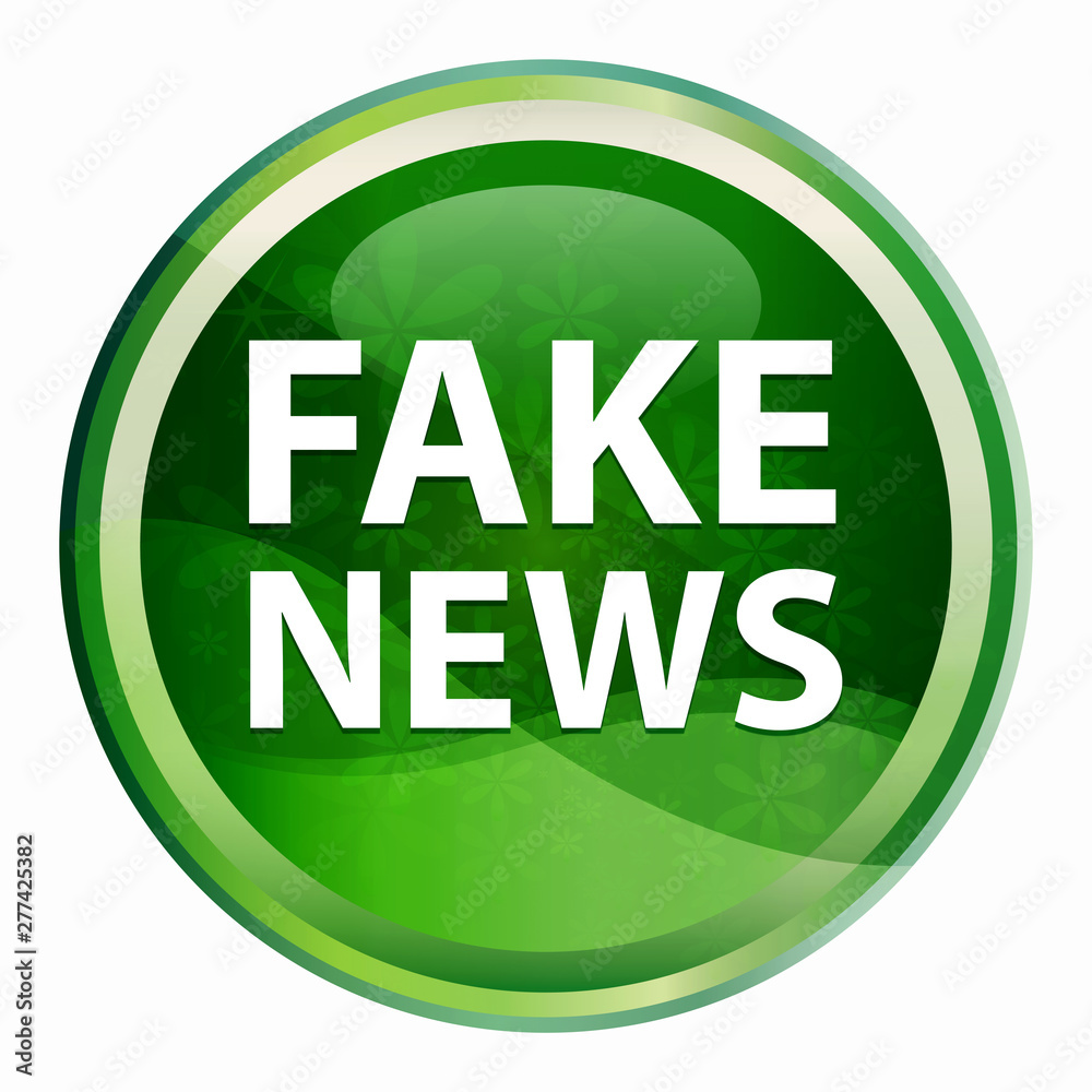 Fake News Natural Green Round Button Fake News Natural Green Round Button