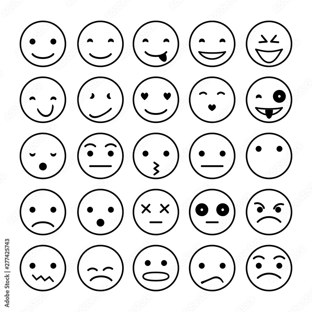 Smile icons vector illustration isolated on white background Smile icons vector illustration isolated on white background