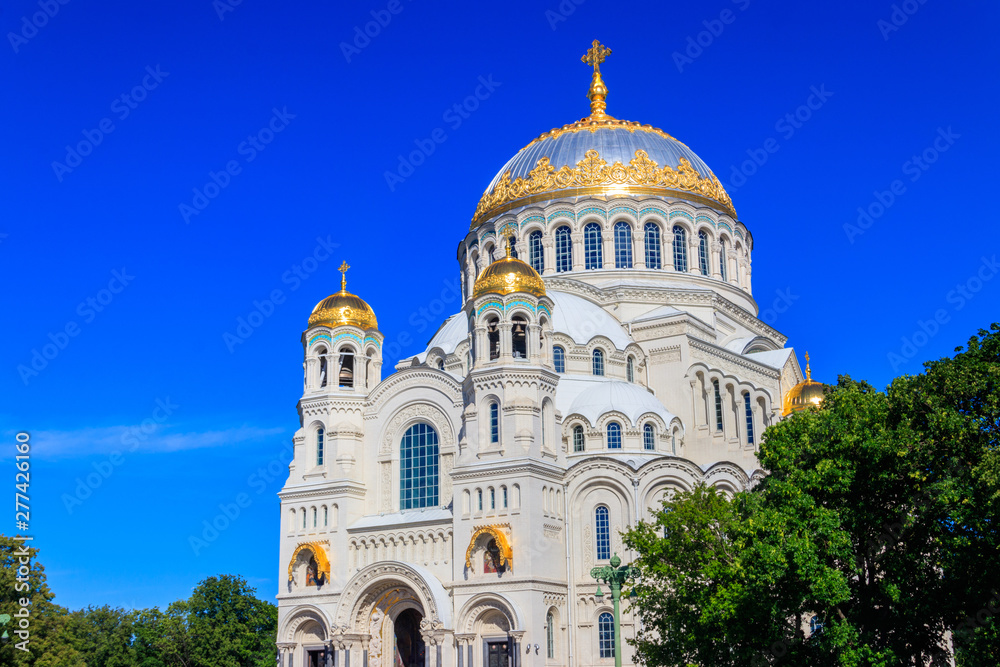 Orthodox naval cathedral of St. Nicholas in Kronstadt, Russia