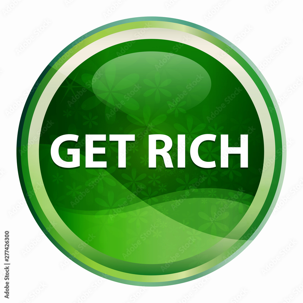 Get Rich Natural Green Round Button Get Rich Natural Green Round Button