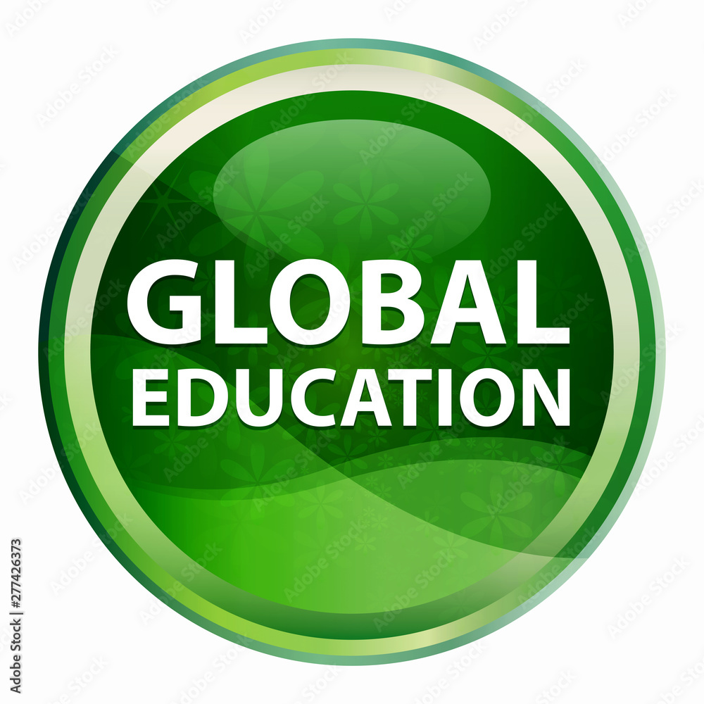 Global Education Natural Green Round Button Global Education Natural Green Round Button