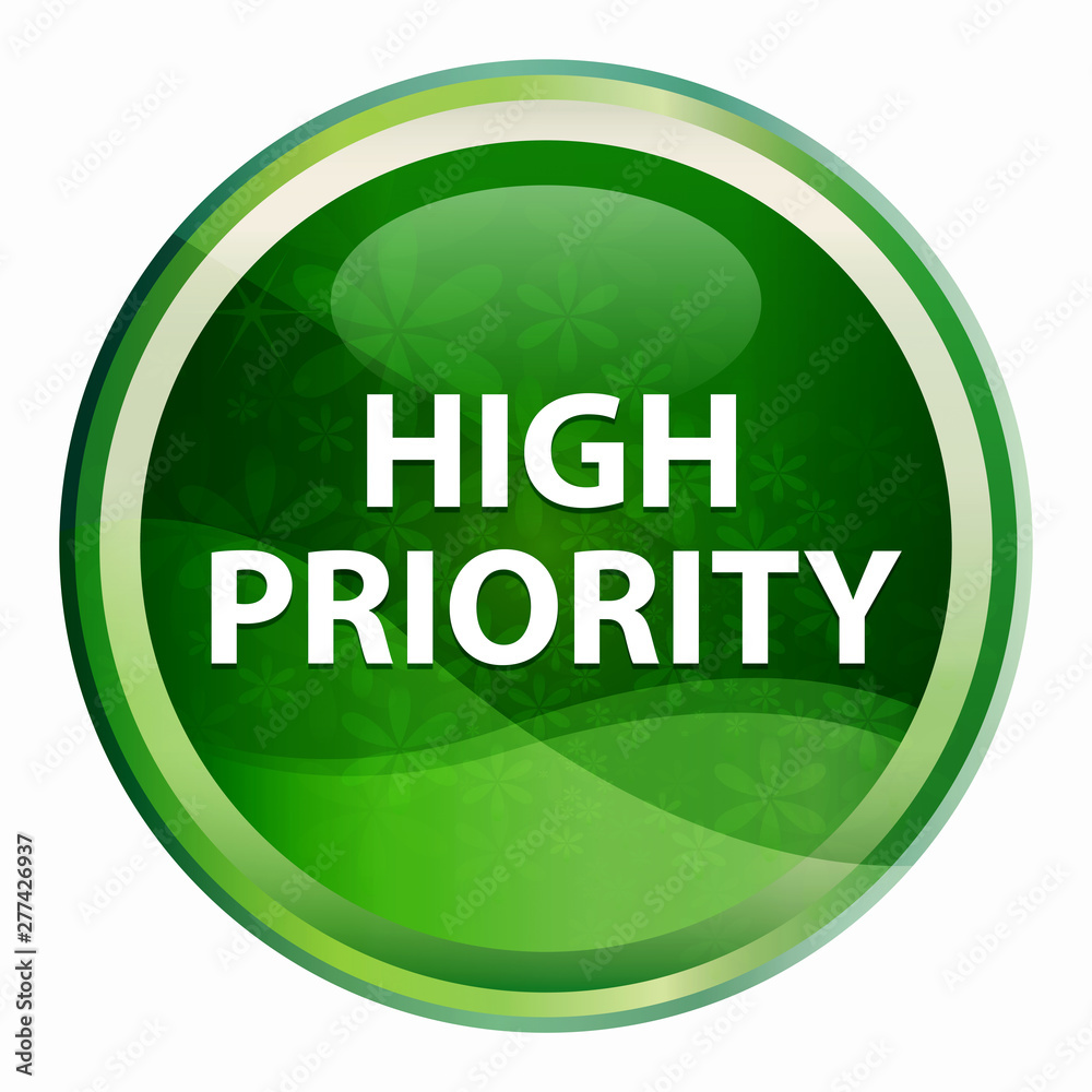 High Priority Natural Green Round Button High Priority Natural Green Round Button
