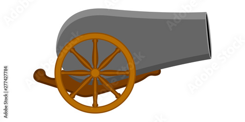Isolated cannon weapon over a white background - Vector