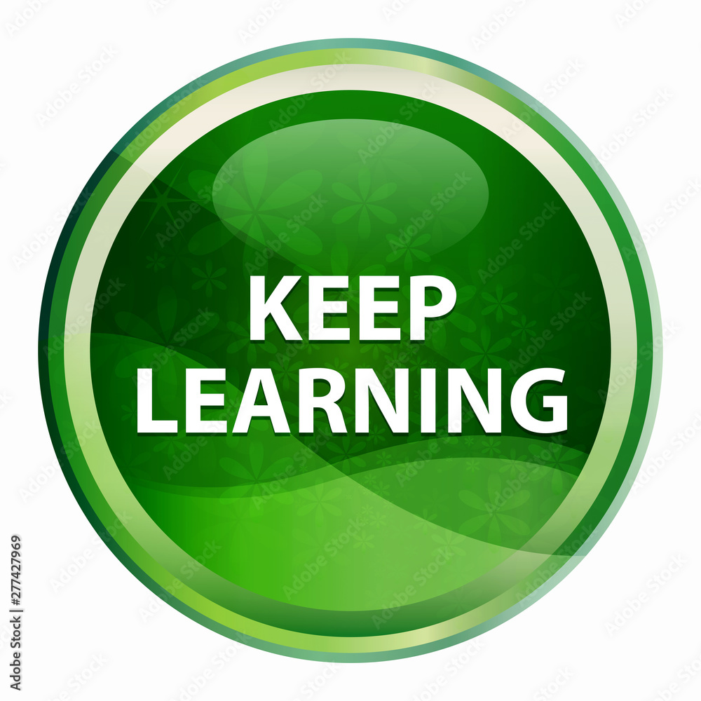 Keep Learning Natural Green Round Button Keep Learning Natural Green Round Button