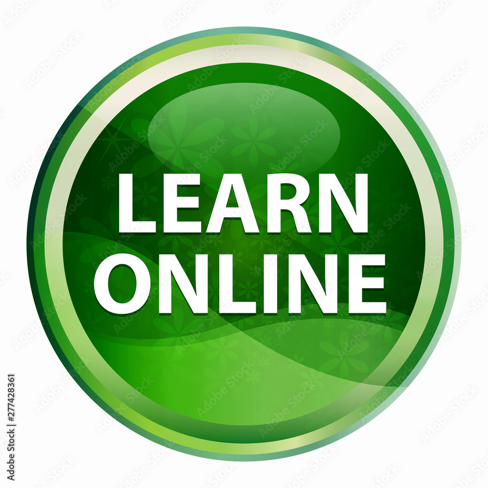 Learn Online Natural Green Round Button Learn Online Natural Green Round Button