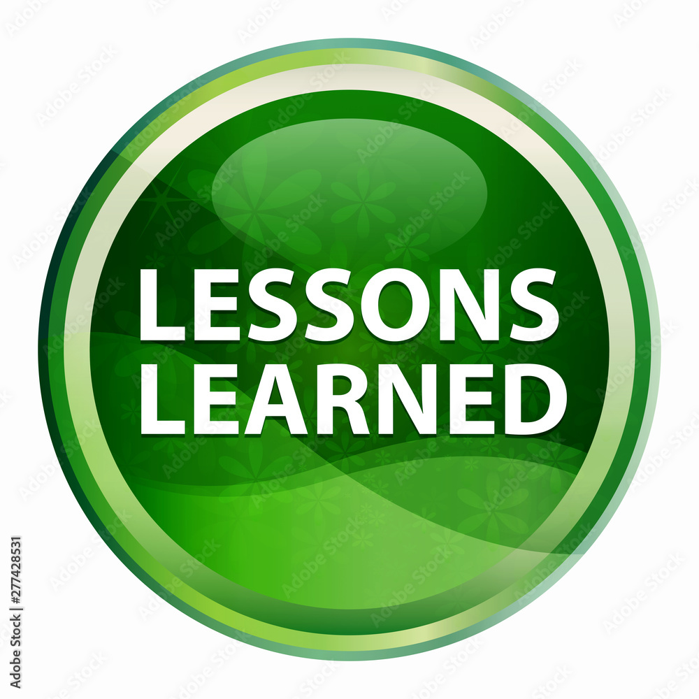 Lessons Learned Natural Green Round Button