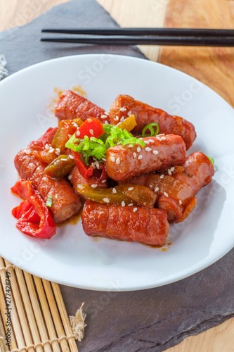 Korean Sausage Yachae Bokkeum photo