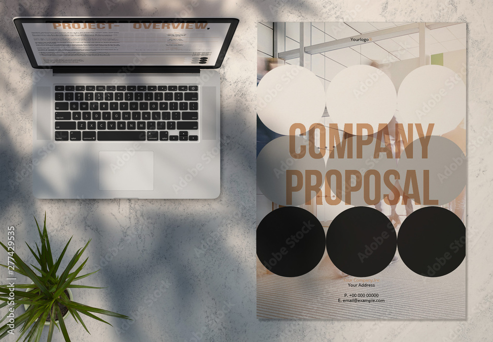 Project Proposal Layout With Circle Background Stock Template Adobe Stock 7287