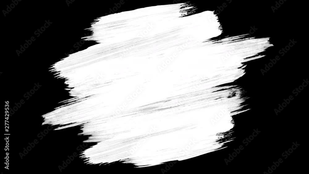 Stain of white paint, abstract CG animation of brush strokes. Transparent background ProRes 4444 with alpha channel in 4k UHD resolution version.