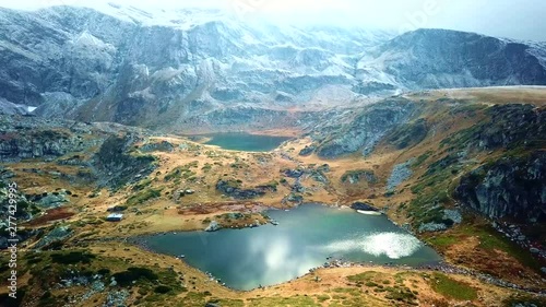 Trilistnika' lake from Seven Rila Lakes, aerial view