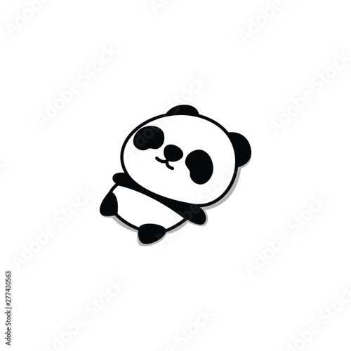 Lazy panda sleeping cartoon icon, vector illustration