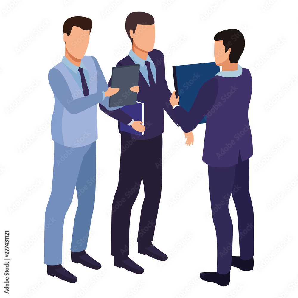 Businessmen using technology for business