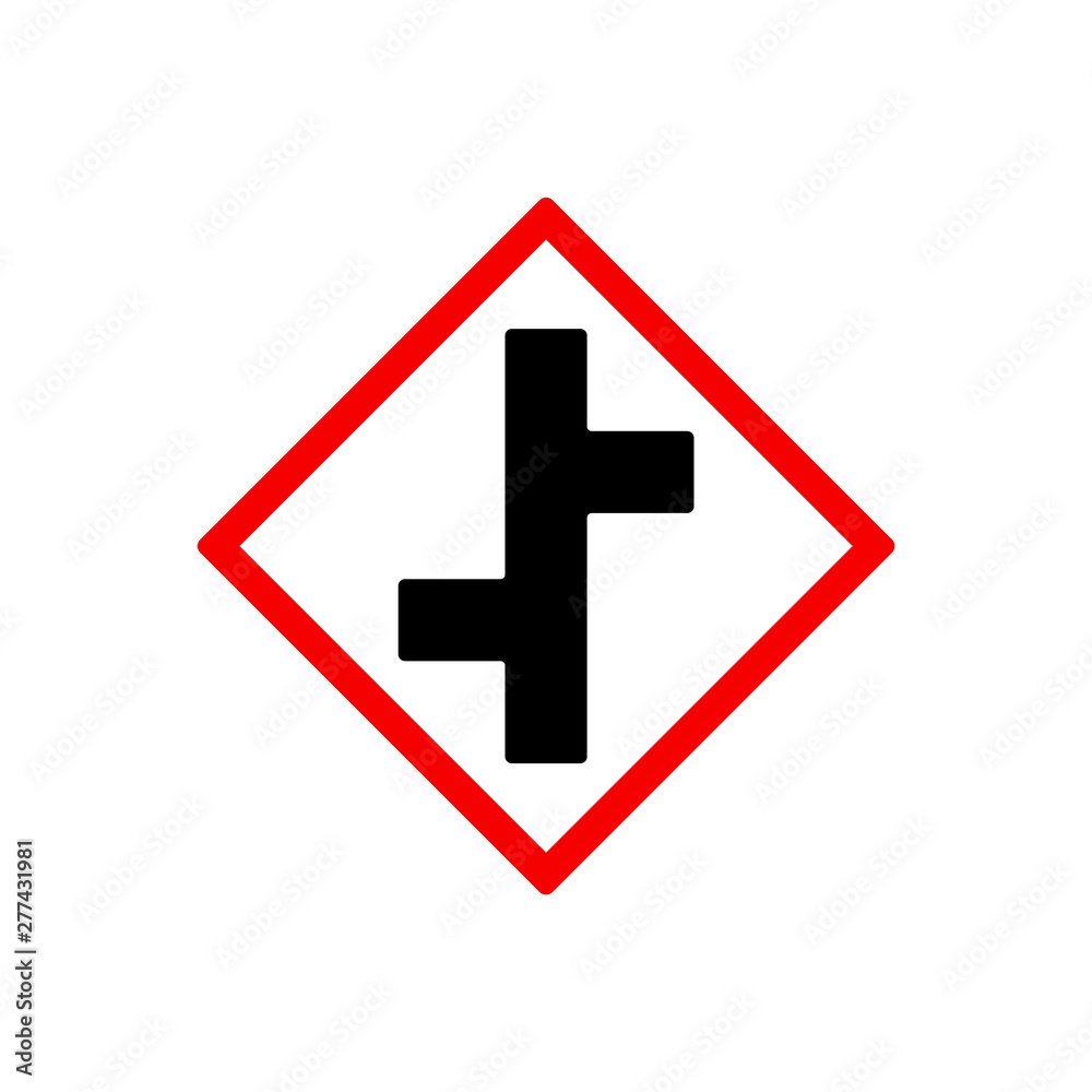 Fototapeta premium Traffic signs, crossroads. Vector icon