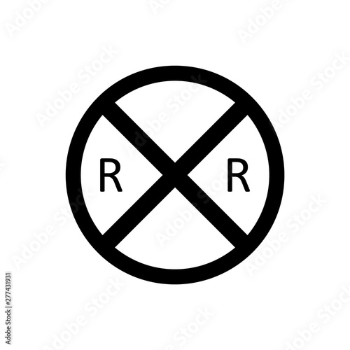 Traffic signs, railroad crossing. Vector icon