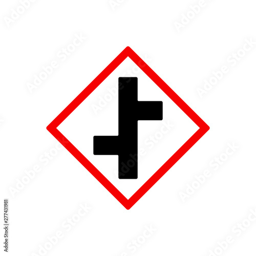 Traffic signs, crossroads. Vector icon