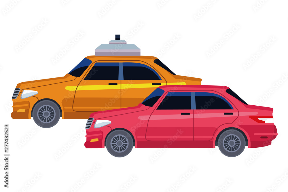 taxicab and vehicle icon cartoon taxicab and vehicle icon cartoon