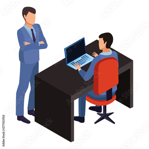 Businessmen using technology for business