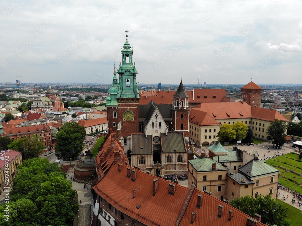 Krakow,Poland. The Wawel Castle. Photo from above by DJI. Amazing view