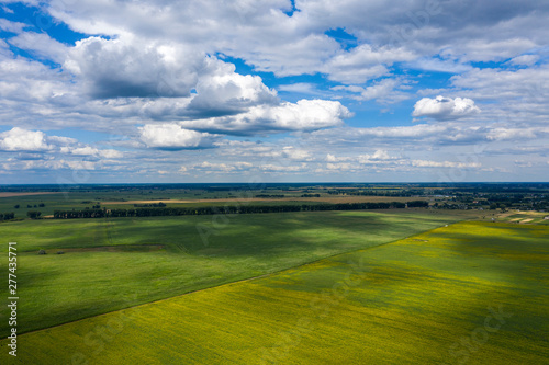 Принти на полотні Aerial photograph area on agriculture and village