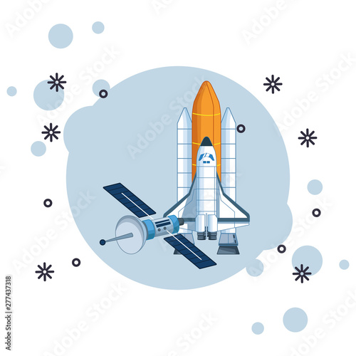space exploration and planets cartoon