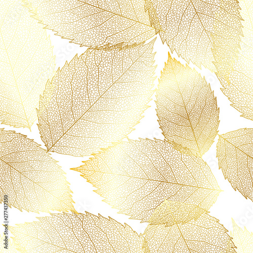 Seamless pattern with leaves. Vector illustration. photo