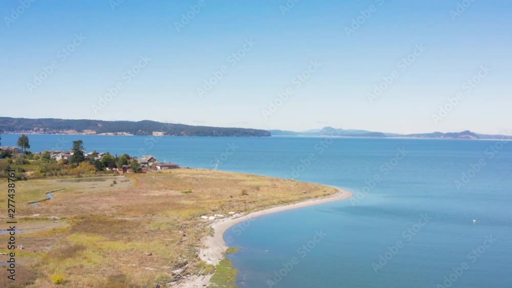 Camano Island Washington USA Aerial View Sandy Beachfront Property Camano Island Washington USA Aerial View Sandy Beachfront Property