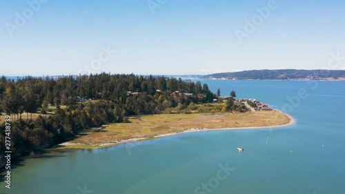 Aerial Overview of the Coastal Beach Landscape - Camano Island Washington photo