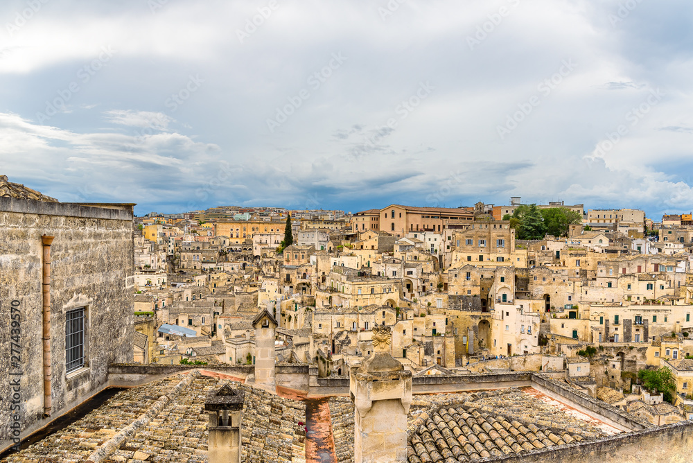 Amazing landscape with Matera, Italy - European capital of culture in 2019.