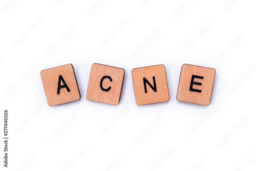The word ACNE The word ACNE