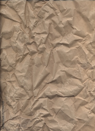 Crumpled brown wrapping paper