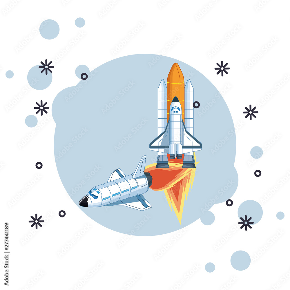 Fototapeta premium space exploration and planets cartoon