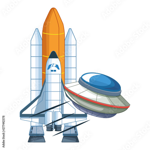 space exploration and planets cartoon