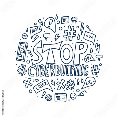 Stop cyberbullying quote. Vector concept desing.