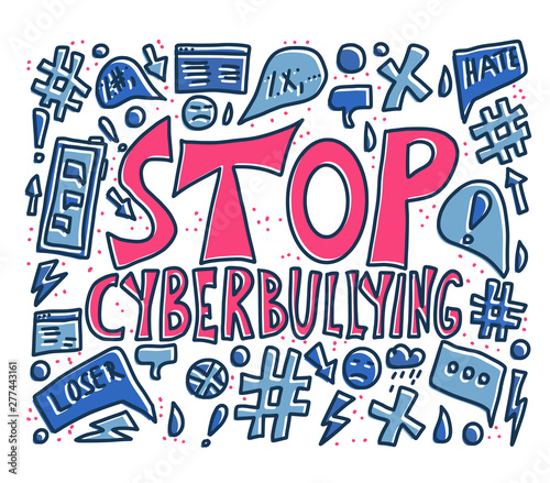 Stop cyberbullying quote. Vector concept desing.