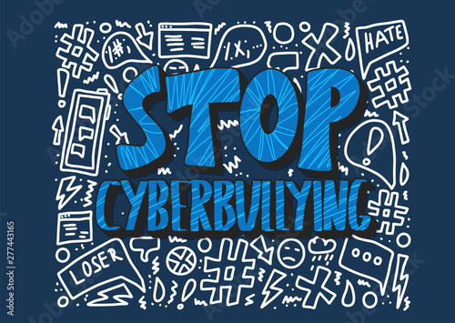 Stop cyberbullying quote. Vector concept desing.