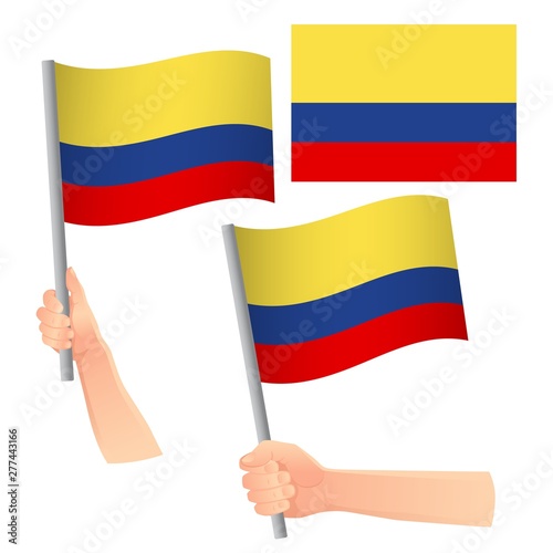 Colombia flag in hand set
