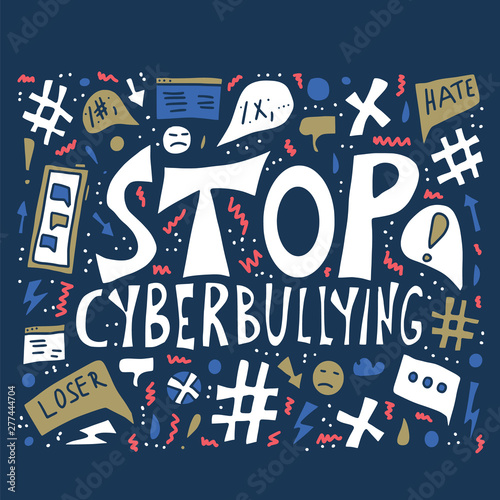Stop cyberbullying quote. Vector concept desing.