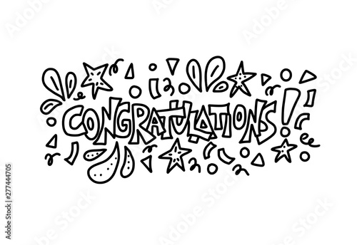 Congratulations quote. Vector concept desing word.