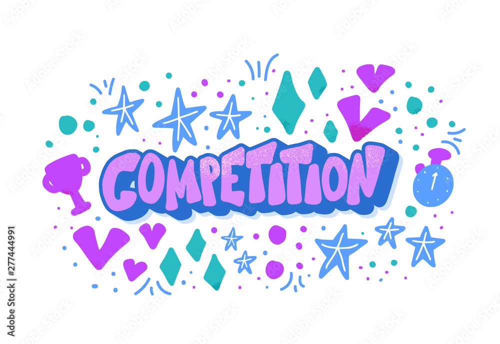 Competition flat concept. Vector word isolated. Competition flat concept. Vector word isolated.