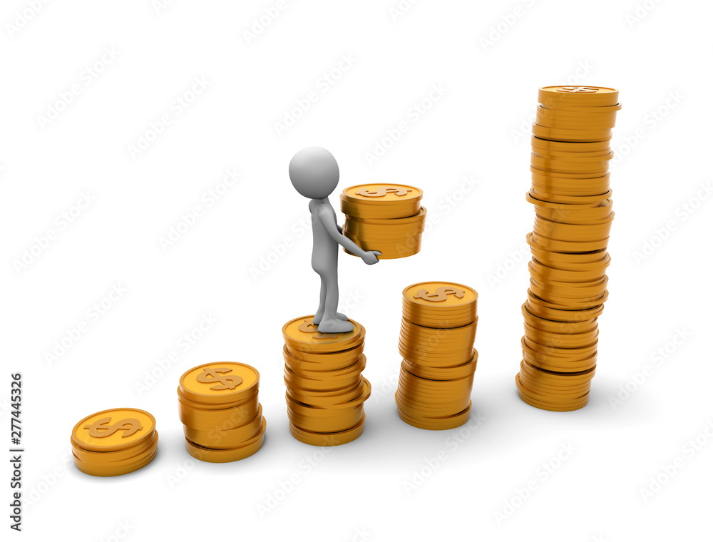 コインの山を登る Stock イラスト Adobe Stock