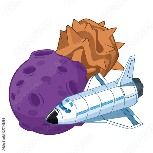 space exploration and planets cartoon